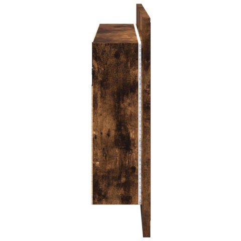 SZAFKA ŁAZIENKOWA Z LUSTREM I LED OPALANY DĄB 80X12X45 AKRYL