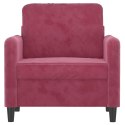 FOTEL WINNA CZERWIEŃ 60CM OBITY AKSAMITEM