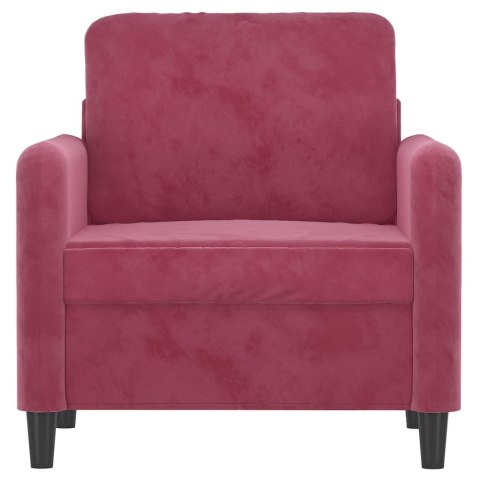 FOTEL WINNA CZERWIEŃ 60CM OBITY AKSAMITEM