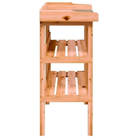 STOLIK OGRODNICZY Z PÓŁKAMI BRĄZOWY 78X38X82,5CM JODŁOWY