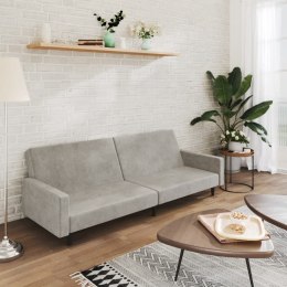 2-OSOBOWA KANAPA JASNOSZARA TAPICEROWANA AKSAMITEM