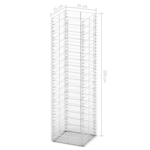 ZESTAW 3 KOSZY GABIONOWYCH GABION 25X25X100CM