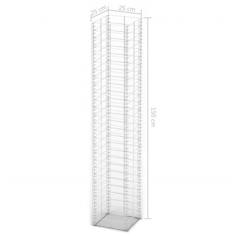 ZESTAW 3 KOSZY GABIONOWYCH GABION 25X25X150CM