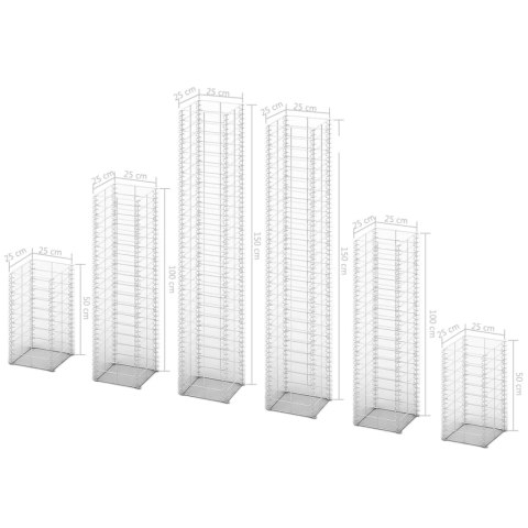 ZESTAW 6 KOSZY GABIONOWYCH GABION