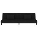 2-OSOBOWA KANAPA 2 PODUSZKI CZARNA AKSAMITNA
