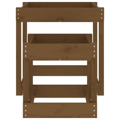 STOLIKI PIASKOWNICE 2 SZT. MIODOWY BRĄZ LITE DREWNO SOSNOWE