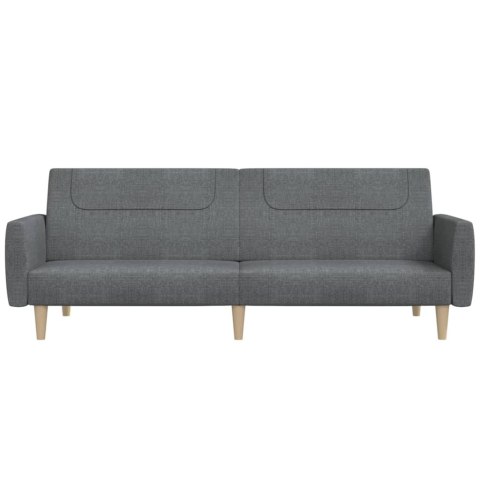 ROZKŁADANA KANAPA 2-OSOBOWA JASNOSZARA TAPICEROWANA TKANINĄ