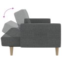 ROZKŁADANA KANAPA 2-OSOBOWA JASNOSZARA TAPICEROWANA TKANINĄ