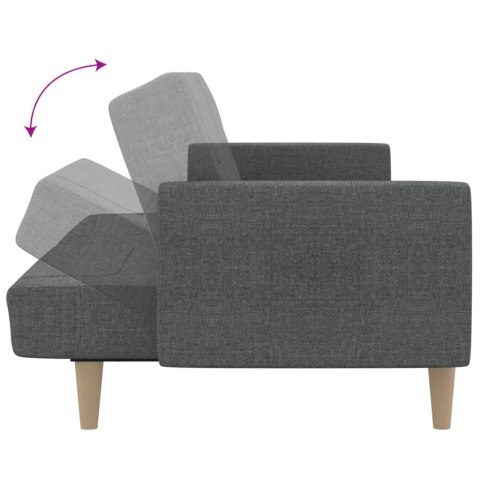 ROZKŁADANA KANAPA 2-OSOBOWA JASNOSZARA TAPICEROWANA TKANINĄ