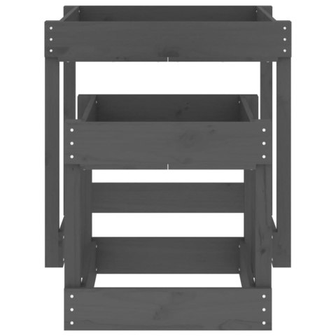 STOLIKI PIASKOWNICE 2 SZT. SZARE LITE DREWNO SOSNOWE