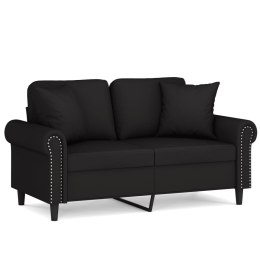 2-OSOBOWA SOFA Z PODUSZKAMI CZARNA 120CM AKSAMIT