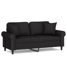 2-OSOBOWA SOFA Z PODUSZKAMI CZARNA 140CM AKSAMIT