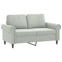 2-OSOBOWA SOFA Z PODUSZKAMI JASNOSZARA 120CM AKSAMIT