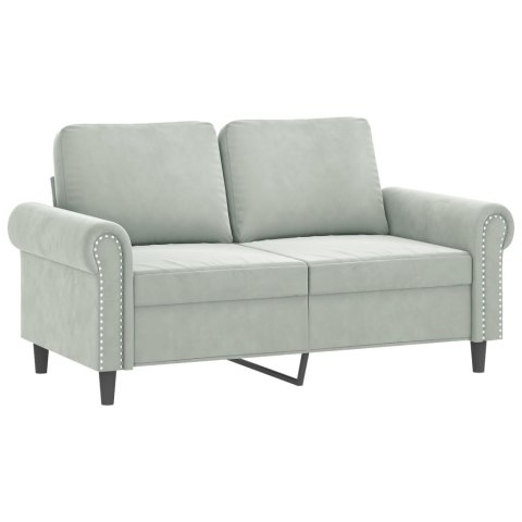 2-OSOBOWA SOFA Z PODUSZKAMI JASNOSZARA 120CM AKSAMIT