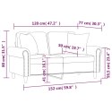 2-OSOBOWA SOFA Z PODUSZKAMI JASNOSZARA 120CM AKSAMIT