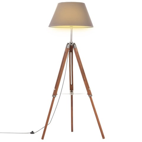 LAMPA PODŁOGOWA NA TRÓJNOGU BRĄZOWO-SZARA TEK 141CM