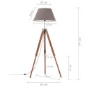 LAMPA PODŁOGOWA NA TRÓJNOGU BRĄZOWO-SZARA TEK 141CM