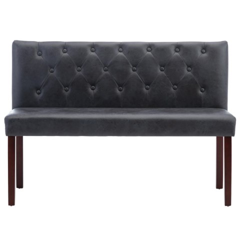 ŁAWKA 120CM SZARA SZTUCZNA SKÓRA ZAMSZOWA