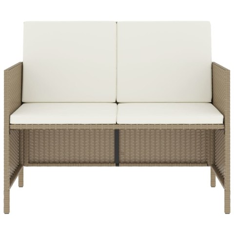 6-CZ. ZESTAW MEBLI OGRODOWYCH Z PODUSZKAMI BEŻOWY POLIRATTAN