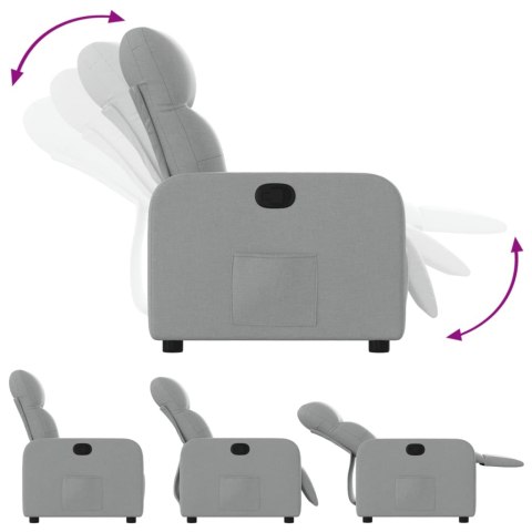 FOTEL ROZKŁADANY JASNOSZARY TAPICEROWANY TKANINĄ