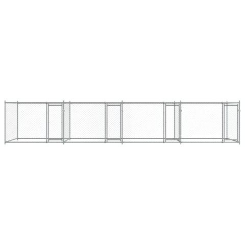 KLATKA DLA PSA Z DRZWIAMI SZARA 8X2X1,5M STAL