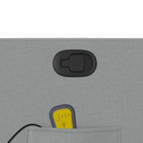 PODNOSZONY FOTEL MASUJĄCY ROZKŁADANY JASNOSZARY TKANINA