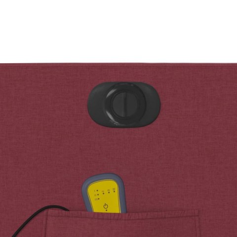 ROZKŁADANY FOTEL MASUJĄCY ELEKTRYCZNY WINNA CZERWIEŃ TKANINA