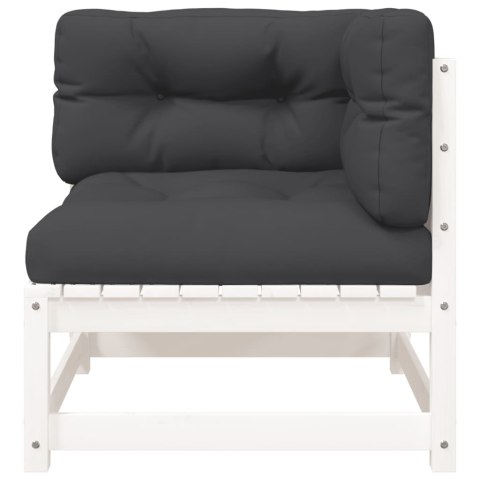 SOFA OGRODOWA Z PODUSZKAMI 2-OSOBOWA BIAŁA DREWNO SOSNOWE