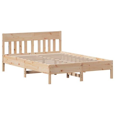 RAMA ŁÓŻKA Z WEZGŁOWIEM 135X190CM LITE DREWNO SOSNOWE