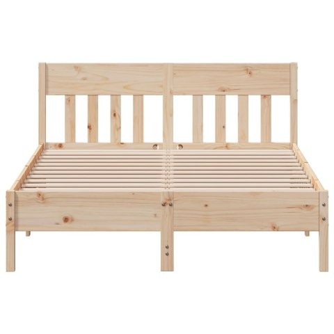 RAMA ŁÓŻKA Z WEZGŁOWIEM 135X190CM LITE DREWNO SOSNOWE