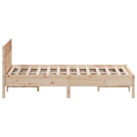 RAMA ŁÓŻKA Z WEZGŁOWIEM 135X190CM LITE DREWNO SOSNOWE