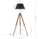 LAMPA PODŁOGOWA NA TRÓJNOGU BRĄZOWO-CZARNA TEK 141CM