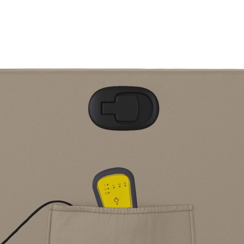 PODNOSZONY FOTEL MASUJĄCY ROZKŁADANY CAPPUCCINO EKOSKÓRA