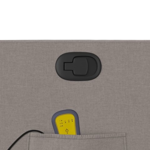 PODNOSZONY FOTEL MASUJĄCY ROZKŁADANY KOLOR TAUPE TKANINA