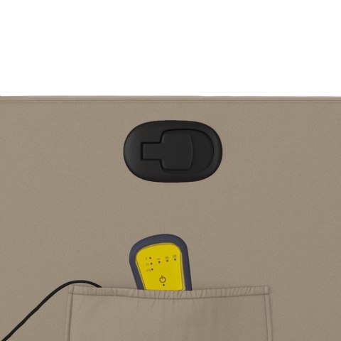 ROZKŁADANY FOTEL MASUJĄCY CAPPUCCINO OBITY SZTUCZNĄ SKÓRĄ