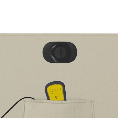 ROZKŁADANY FOTEL MASUJĄCY ELEKTRYCZNY KREMOWY SZTUCZNA SKÓRA