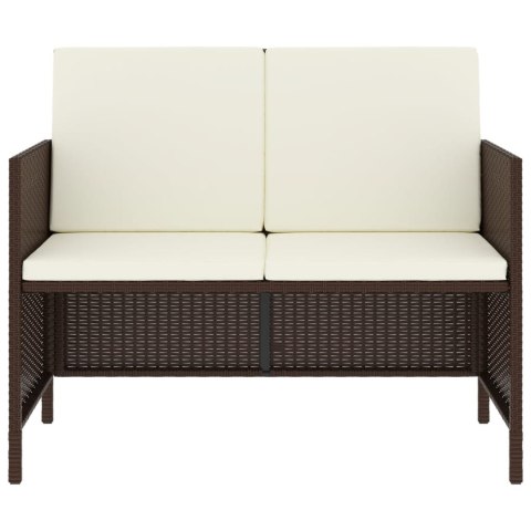 6-CZ. ZESTAW MEBLI OGRODOWYCH Z PODUSZKAMI BRĄZOWY POLIRATTAN