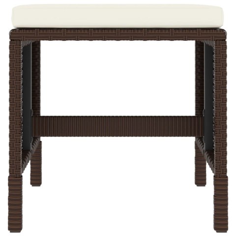 6-CZ. ZESTAW MEBLI OGRODOWYCH Z PODUSZKAMI BRĄZOWY POLIRATTAN