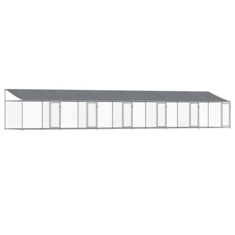 KLATKA DLA PSA Z DACHEM I DRZWIAMI SZARA 12X2X2M STAL