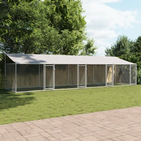 KLATKA DLA PSA Z DACHEM I DRZWIAMI SZARA 8X2X2M STAL