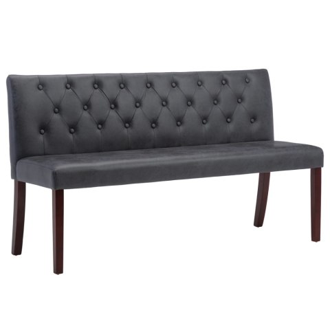 ŁAWKA 148,5CM SZARA SZTUCZNA SKÓRA ZAMSZOWA