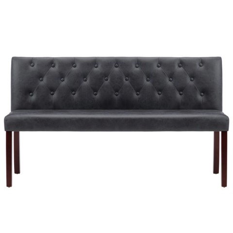 ŁAWKA 148,5CM SZARA SZTUCZNA SKÓRA ZAMSZOWA