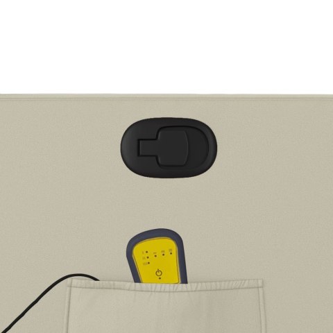 ROZKŁADANY FOTEL MASUJĄCY KREMOWE SZTUCZNA SKÓRA