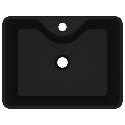 CERAMICZNA UMYWALKA Z OTWOREM NA KRAN PROSTOKĄTNA CZARNA
