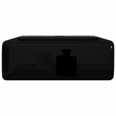 CERAMICZNA UMYWALKA Z OTWOREM NA KRAN PROSTOKĄTNA CZARNA