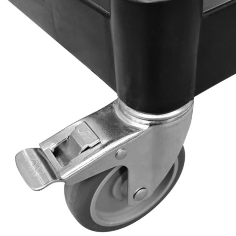 WÓZEK KUCHENNY BAROWY CZARNY 77X34X72CM ALUMINIUM