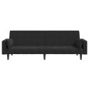 2-OSOBOWA KANAPA 2 PODUSZKI CZARNA AKSAMITNA
