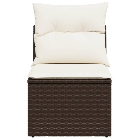 MODUŁ SOFY BEZ PODŁOKIETNIKÓW Z PODUSZKAMI BRĄZOWY