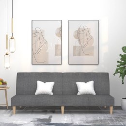 ROZKŁADANA KANAPA 2-OSOBOWA JASNOSZARA TAPICEROWANA TKANINĄ