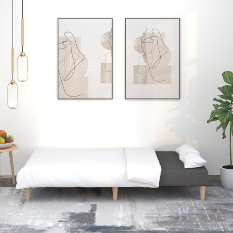 ROZKŁADANA KANAPA 2-OSOBOWA JASNOSZARA TAPICEROWANA TKANINĄ